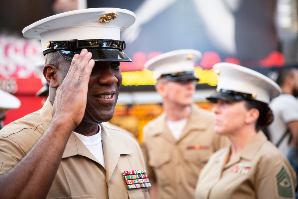 Marine saluting