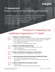 IT Assessment Starter Guide for Healthcare