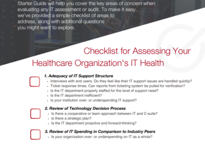 IT Assessment Starter Guide for Healthcare