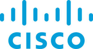 Cisco logo featuring the word "CISCO" in blue uppercase letters below a graphic of blue vertical lines of varying heights, symbolizing the company's commitment to connectivity and their renowned certifications.