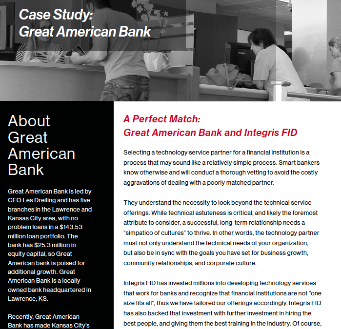 FID Case Study – Great American Bank