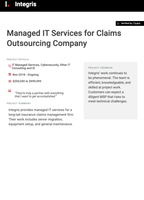 Managed IT Services for Claims Outsourcing Company