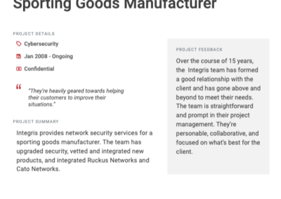 Network Security for Sporting Goods Manufacturer