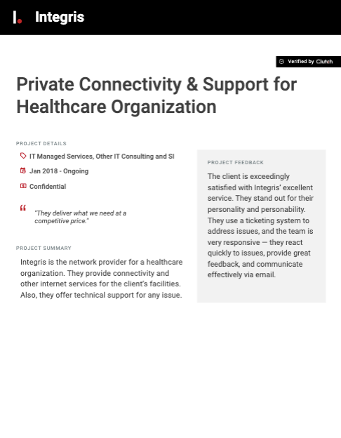 Private Connectivity and Support for Healthcare Org