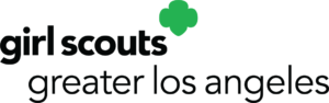 Girl Scouts Greater Los Angeles logo with a green trefoil symbol above the words “girl scouts greater los angeles” in black text on a light background.
