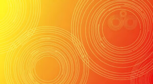 Abstract image with overlapping yellow and orange circular lines on a gradient background ranging from yellow to orange, symbolizing the dynamic connectivity and seamless integration of CORE Managed Services.