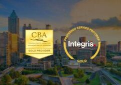 CBA of Georgia Gold Provider logo alongside the Preferred Service Provider Gold logo with Integris in the middle