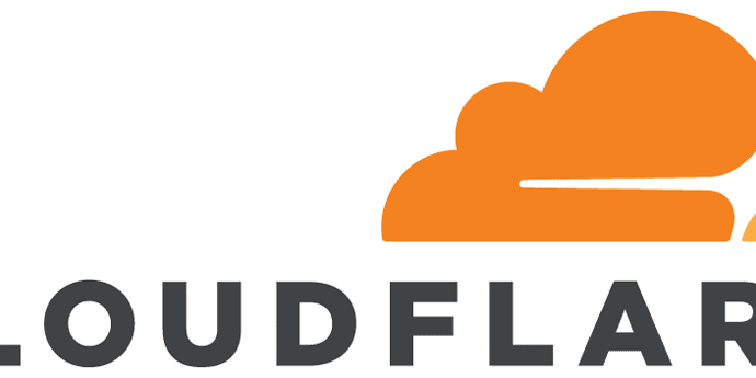 Cloudflare logo with an orange cloud icon and the text "CLOUDFLARE" in bold, gray letters.