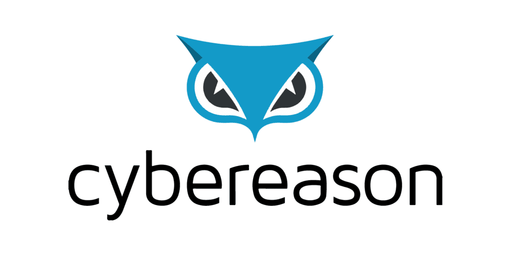 Logo of Cybereason featuring a stylized blue owl head above the company name in black lowercase letters.