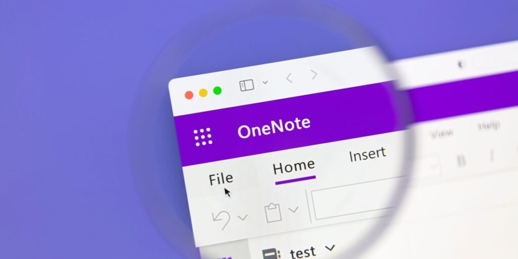 OneNote desktop application being zoomed in on